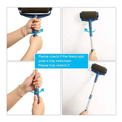 Imagen 9 de 10 de Kit 8 Piezas Rodillo Brocha Para Pintar Rellenable Roller