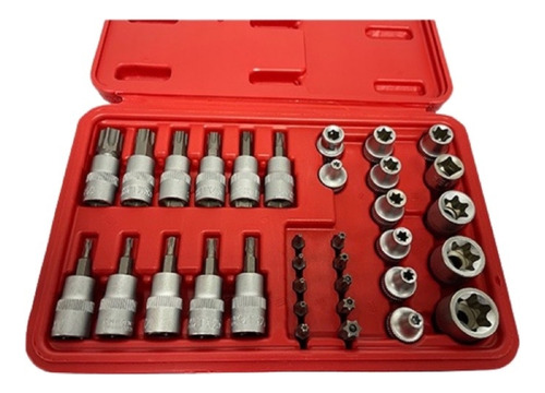 Dados Torx Macho Y Hembra Para Matraca Uso Rudo Set 34 Pc