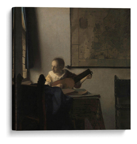 Canvas Lab Cuadro Mujer Con Laúd 20x20, Johannes Vermeer