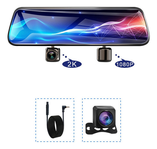 1080p 3 Cámaras Lente Car Dvr Recordadora Video 10 Pulgadas
