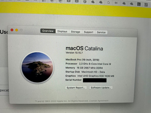 Macbook Pro Intel 16. Poco Uso. Impecable (conversable) (Usado)