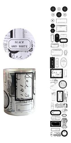 Stickers En Rollo Estilo Vintage 3m Largo Scrapbook Negro