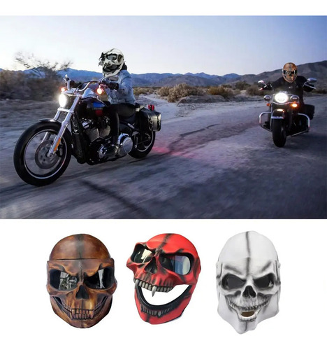 Casco Con Calavera, Máscara De Halloween, Casco De Moto