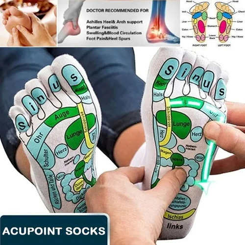 Calcetines De Reflexología Para Pies Cansados Con 3 Masajes,
