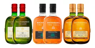 Whisky Buchanans 12 Deluxe + Two Souls + Master 6pack 750 Ml