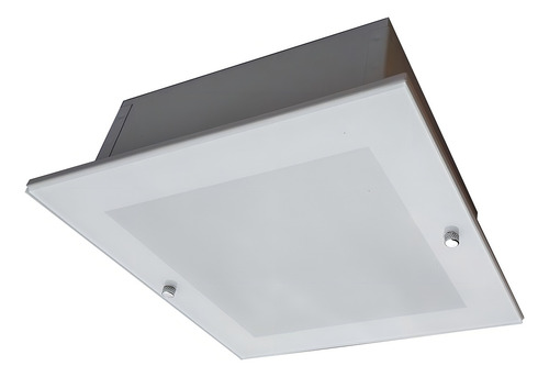 Plafon Embutir Com Vidro Externo Quadrado 50x50 Cor Branco 127/220v