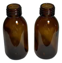 Comprar Frasco Vidrio Ámbar 100ml C\u002Ftapa Precintada Negra O Bca(x5)