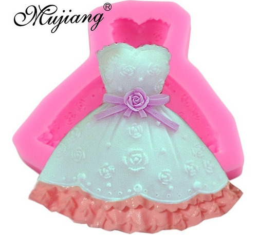 Molde De Silicone Vestido Noiva Confeitaria E Biscuit