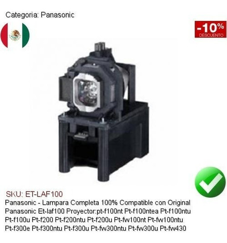 Lampara Compatible Panasonic Et-laf100 Pt-f100nt/f200/f300e