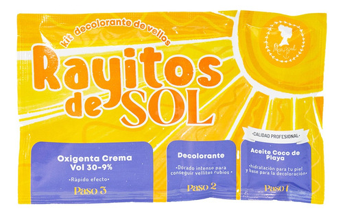 Rayito De Sol Kit De Polvo Decolorante Para Vello Corporal