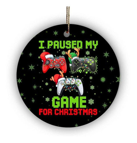 Paused My Game For Christma Ornament Sombrero Papa Noel Para