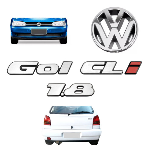 Emblemas Gol Cli 1.8 + Vw Grade - Bola G2 - Modelo Original