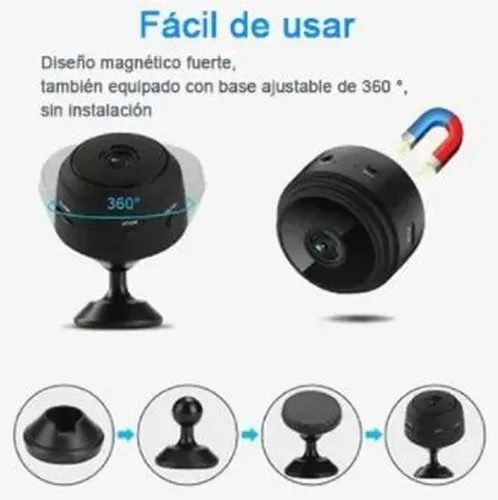 Mini Cámara De Seguridad Wifi Hd Visión Nocturna Recargable