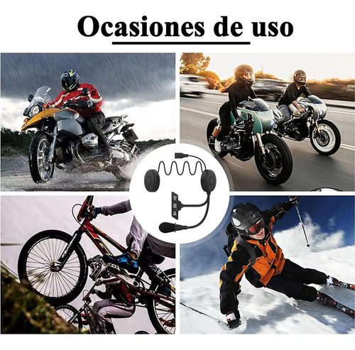 Bluetooth Audífonos Para Casco Motocicleta Con Micrófono