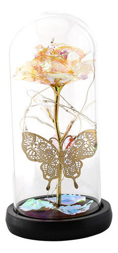 Forever Rose Rose Flower En Domo Glass Flor De Color Dorado