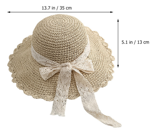 # Sombrero De Paja Con Lazo De Paja Y Visera Para El Sol