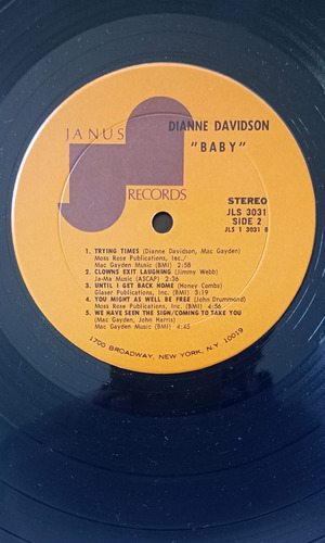 Dianne Davidson / Baby / Vinilo / Unico Importado Usa Estándar (Usado)
