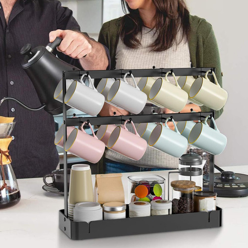 Soporte Para Tazas De Café Con Base De Almacenamiento,