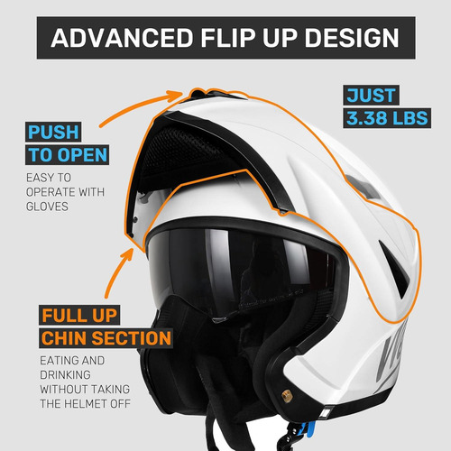 Casco Modular Westt Torque Doble Visera 1.55 Kg Adultos