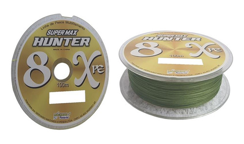 Linha Multifilamento 8x Hunter 0,18 Mm 100 Mts Fluorescente