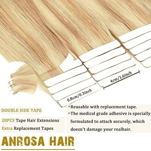 Anrosa Cabello Extensión Cinta En Humanos Naturales Mfqfj