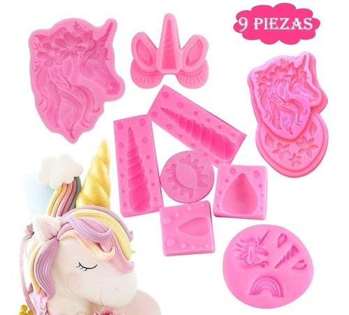 Moldes Para Fondant 3d Con Diseño De Unicornio