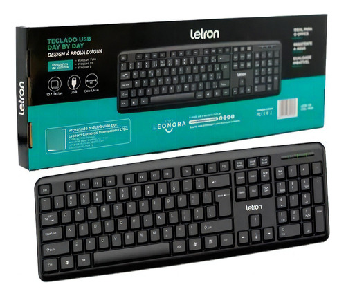 Teclado Usb Padrão Day By Day Preto R8 Letron 74327