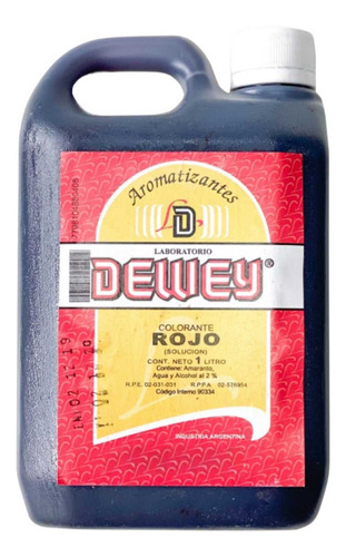 Colorante Dewey Rojo X1l
