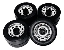 Comprar Kit Pneus Roda Dupla P\u002F Carreta 2 Eixos Em Miniatura Esc1:14