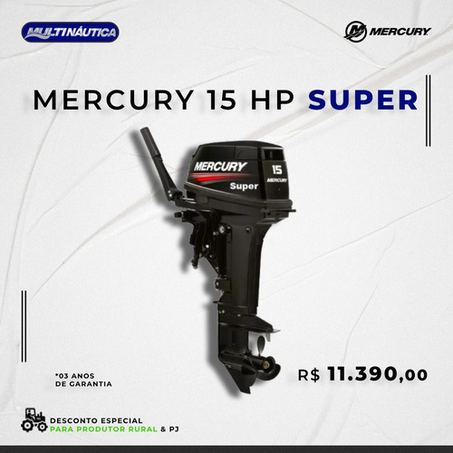 Motor De Popa  15hp Super - Mercury