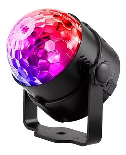 Luz Disco Media Bola Rgb Giratoria Con Base A 220v