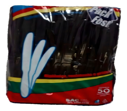 Faca Descartável Refeição Preta Reforçada Packfest C/1000 Cor Preto