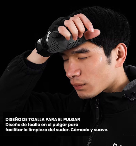 Guantes Ciclismo Cortos Moto Pesas West Biking Reflectantes Negro L