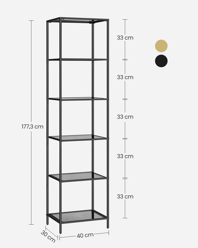 Vasagle Estantería De 6 Niveles Casa Para Libros Muebles Cas Color Negro