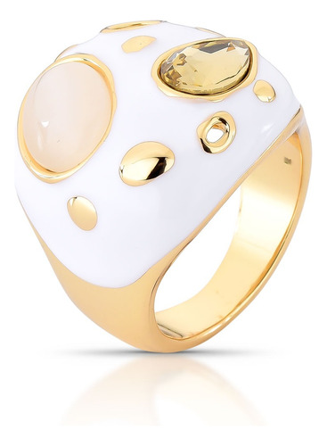 Conjunto Banhado A Ouro: Brinco + Anel Com Zircônias
