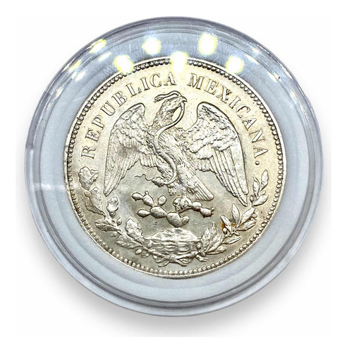 Moneda De Plata L.9027 Un Peso Fuerte Porfiriano 1909 Mo G V (Usado)