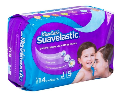 Pañales Kleenbebe Suavelastic Jumbo 14 Piezas Etapa 5 Género Sin Género Talla Jumbo (j)