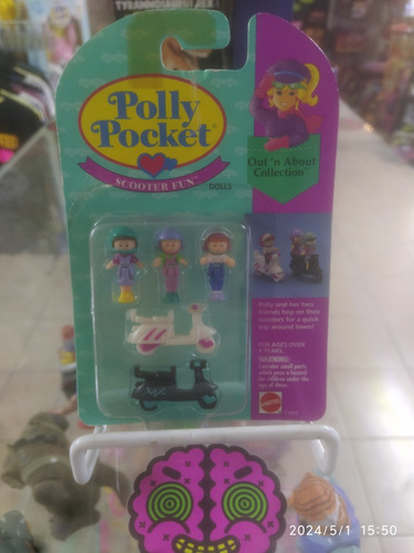 Vintage Polly Pocket, Scooter Fun Dolls Muñecas Miniatura (Usado)
