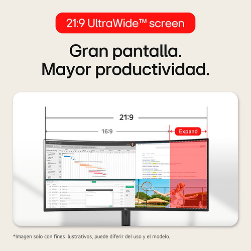 Monitor Curvo 34 Pulgadas LG Ultra Wide Pantalla Wqhd Hdr10