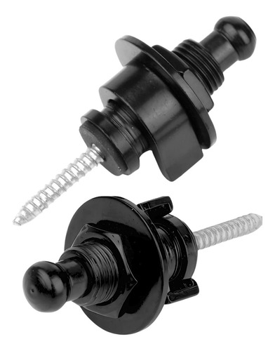 Kit Correia Violão Guitarra Basso Ny01 Com Strap Lock Voik Cor Preto