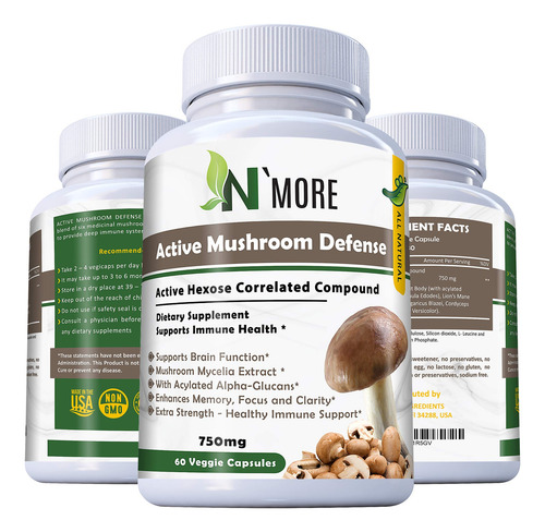 N' More Six Active Mushroom Defense Suplemento Dietético Que