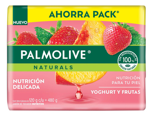 Pack X 4 Jabones En Barra Palmolive Naturals Yoghurt Y Frutas 120g C/u