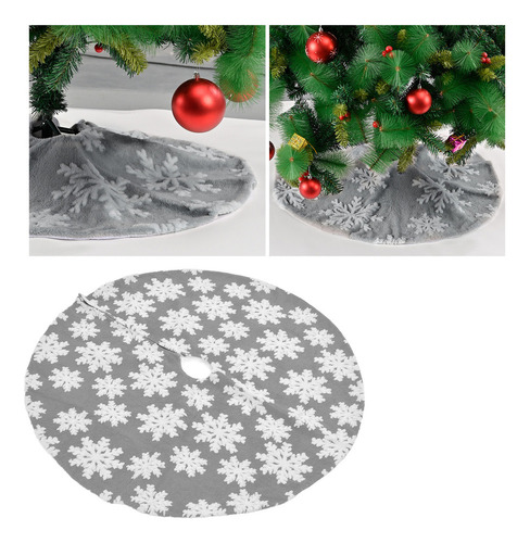 Bonita Falda De Árbol De Navidad Con Estampado De Copos De N