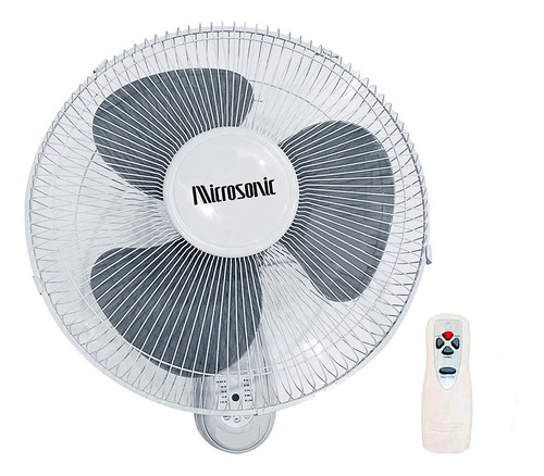 Ventilador de pared Microsonic VPD1601 blanco con 3 aspas color  gris, 40 cm de diámetro 220 V