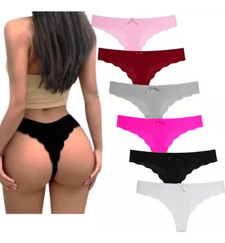 Tanga Sin Costuras De Mujer Sexy Bragas De 6 Piezas