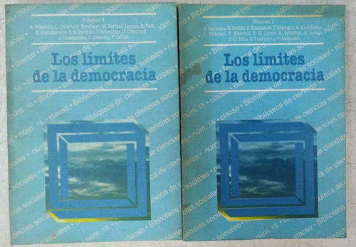 Los Límites De La Democracia - 2 Tomos - Aavv - Clacso