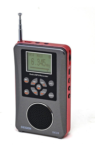 Radio Degen D28 Am/fm/sw Graba. De Voz Rep. Mp3 Recargable Gris Oscuro