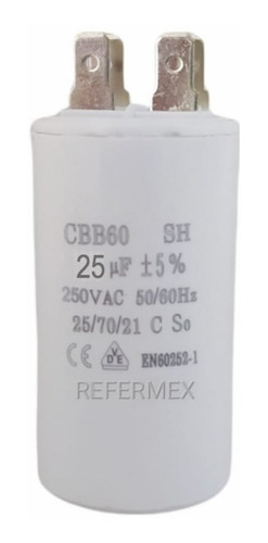 Capacitor 25 Mfd Microfaradios 250 Voltios 25uf Terminal