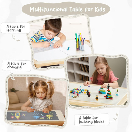 Mesa Actvity Para Niños Con 3 Placas Base Blanco Y Con 3 Con