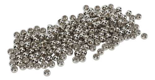 Perlas Espaciadoras Redondas Plateadas, 200 Unidades, Agujer